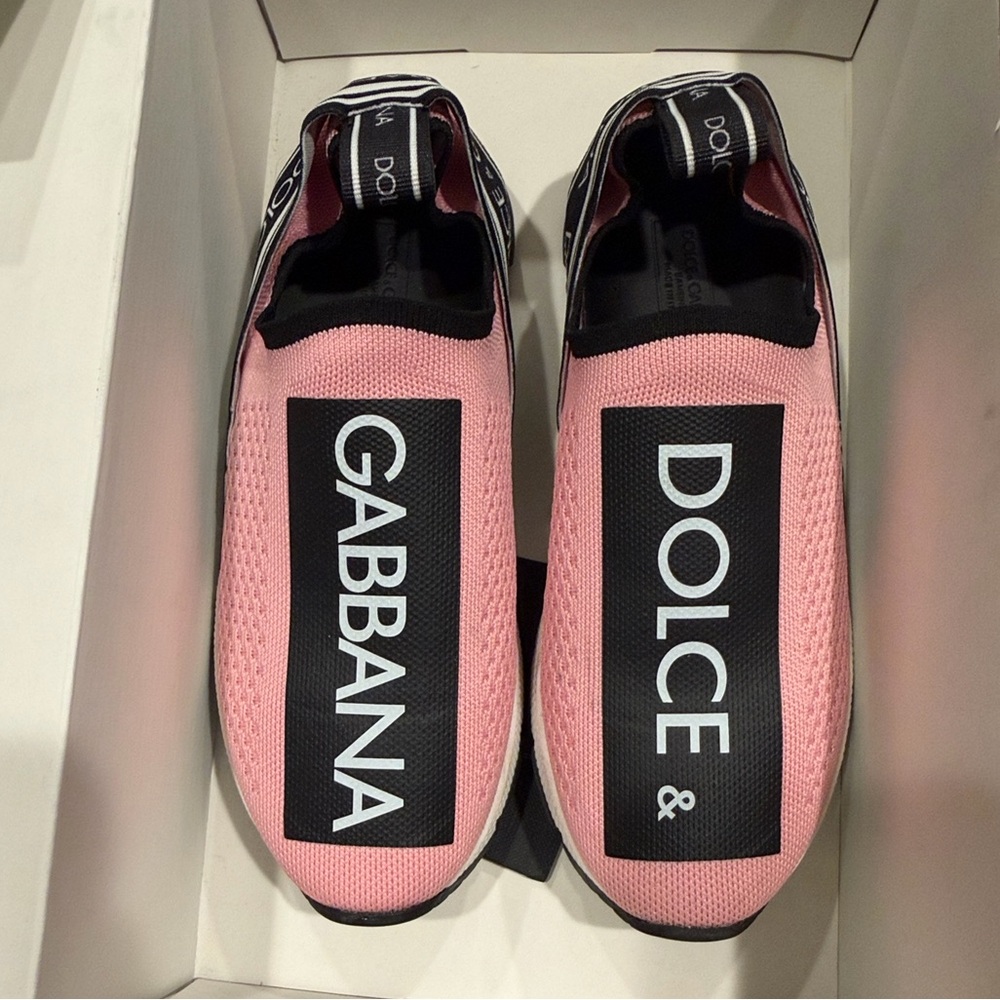 Dolce & Gabbana Kids Pink and Black Sneakers